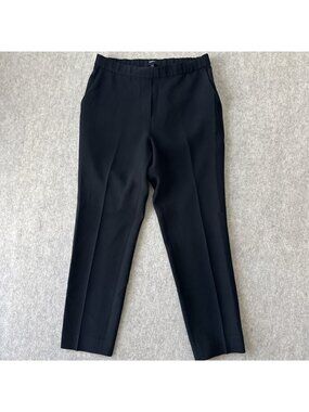 Theory Treeca Admiral Crepe Pants Womens 0 Black Pull‎ On Ankle Length